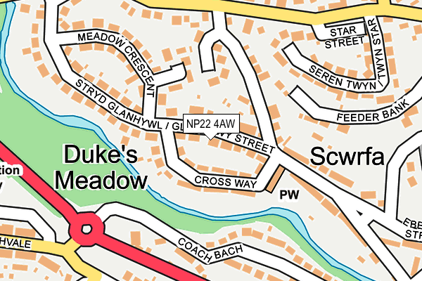 NP22 4AW map - OS OpenMap – Local (Ordnance Survey) NP22 4AW map - OS OpenMap – Local (Ordnance Survey)