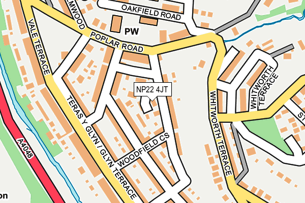 NP22 4JT map - OS OpenMap – Local (Ordnance Survey) NP22 4JT map - OS OpenMap – Local (Ordnance Survey)
