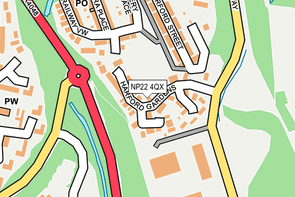 NP22 4QX map - OS OpenMap – Local (Ordnance Survey) NP22 4QX map - OS OpenMap – Local (Ordnance Survey)