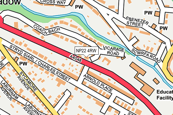 NP22 4RW map - OS OpenMap – Local (Ordnance Survey) NP22 4RW map - OS OpenMap – Local (Ordnance Survey)