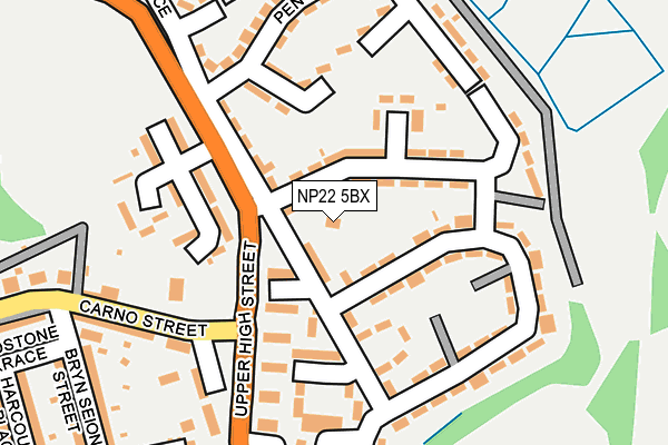 NP22 5BX map - OS OpenMap – Local (Ordnance Survey) NP22 5BX map - OS OpenMap – Local (Ordnance Survey)