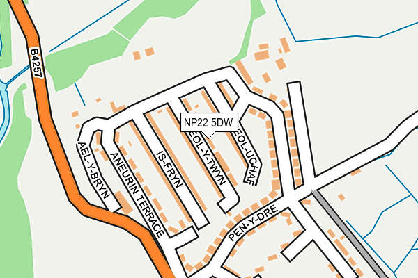 NP22 5DW map - OS OpenMap – Local (Ordnance Survey) NP22 5DW map - OS OpenMap – Local (Ordnance Survey)