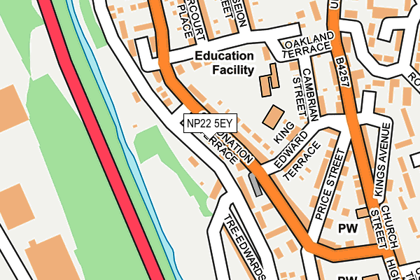 NP22 5EY map - OS OpenMap – Local (Ordnance Survey) NP22 5EY map - OS OpenMap – Local (Ordnance Survey)