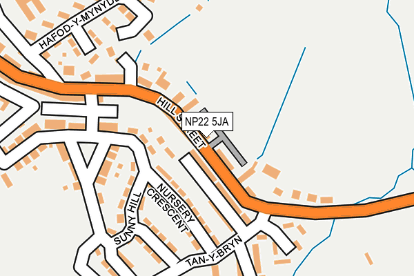 NP22 5JA map - OS OpenMap – Local (Ordnance Survey) NP22 5JA map - OS OpenMap – Local (Ordnance Survey)