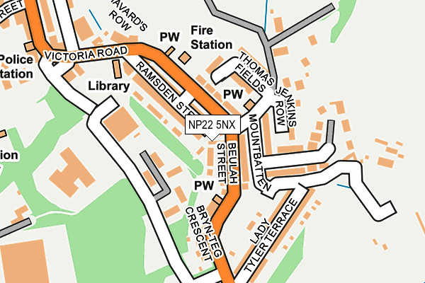 NP22 5NX map - OS OpenMap – Local (Ordnance Survey)