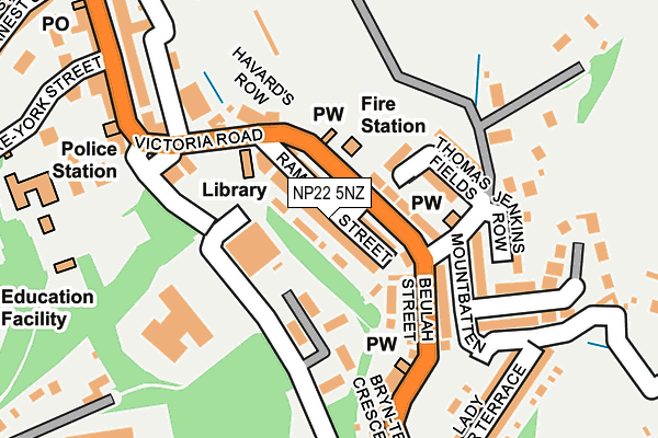 NP22 5NZ map - OS OpenMap – Local (Ordnance Survey) NP22 5NZ map - OS OpenMap – Local (Ordnance Survey)