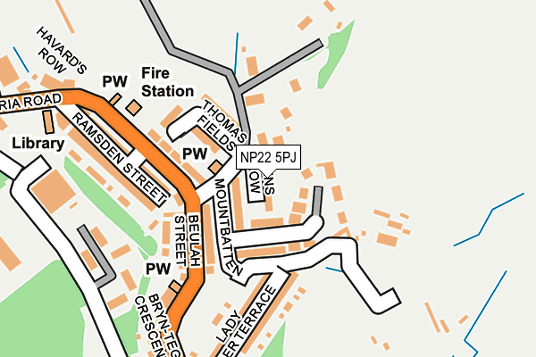 NP22 5PJ map - OS OpenMap – Local (Ordnance Survey) NP22 5PJ map - OS OpenMap – Local (Ordnance Survey)