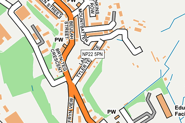 NP22 5PN map - OS OpenMap – Local (Ordnance Survey) NP22 5PN map - OS OpenMap – Local (Ordnance Survey)