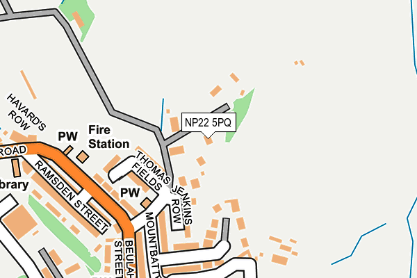 NP22 5PQ map - OS OpenMap – Local (Ordnance Survey) NP22 5PQ map - OS OpenMap – Local (Ordnance Survey)