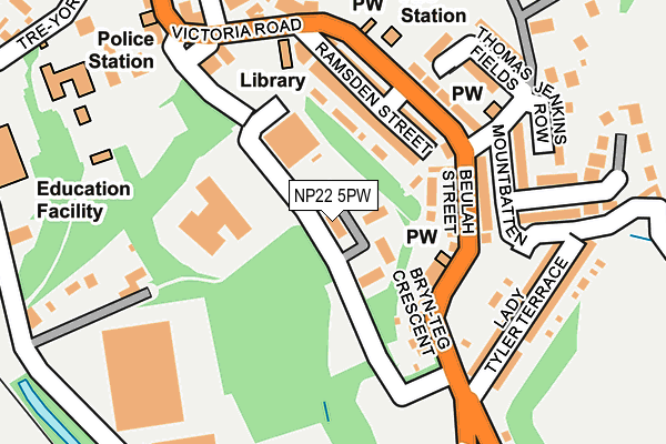 NP22 5PW map - OS OpenMap – Local (Ordnance Survey) NP22 5PW map - OS OpenMap – Local (Ordnance Survey)