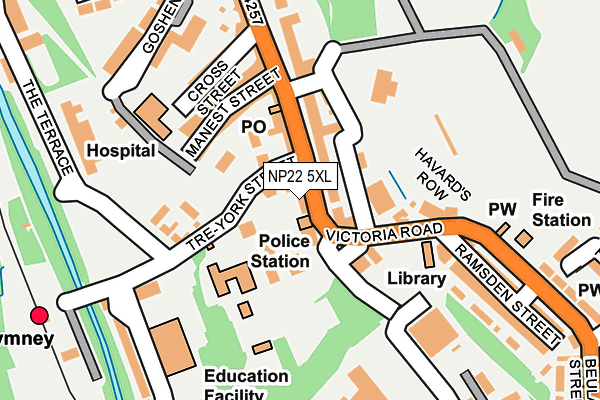 NP22 5XL map - OS OpenMap – Local (Ordnance Survey) NP22 5XL map - OS OpenMap – Local (Ordnance Survey)