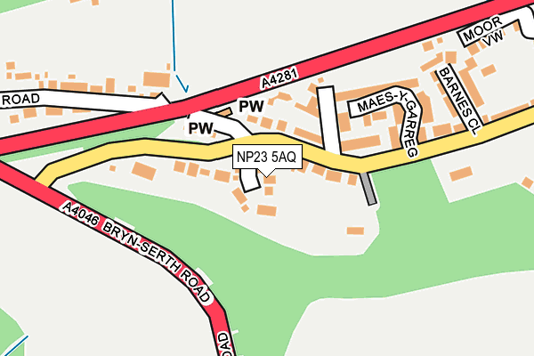 NP23 5AQ map - OS OpenMap – Local (Ordnance Survey)