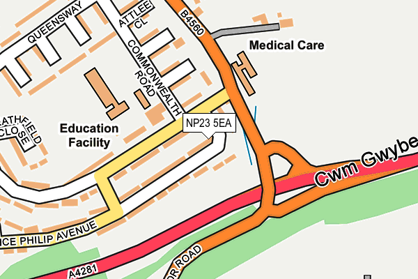 NP23 5EA map - OS OpenMap – Local (Ordnance Survey) NP23 5EA map - OS OpenMap – Local (Ordnance Survey)