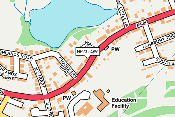 NP23 5QW map - OS OpenMap – Local (Ordnance Survey) NP23 5QW map - OS OpenMap – Local (Ordnance Survey)