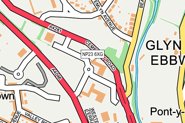 NP23 6XG map - OS OpenMap – Local (Ordnance Survey) NP23 6XG map - OS OpenMap – Local (Ordnance Survey)