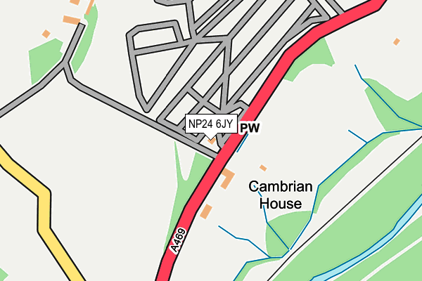 NP24 6JY map - OS OpenMap – Local (Ordnance Survey) NP24 6JY map - OS OpenMap – Local (Ordnance Survey)