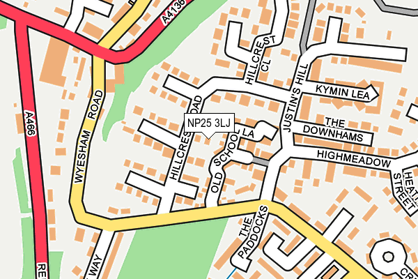 NP25 3LJ map - OS OpenMap – Local (Ordnance Survey) NP25 3LJ map - OS OpenMap – Local (Ordnance Survey)