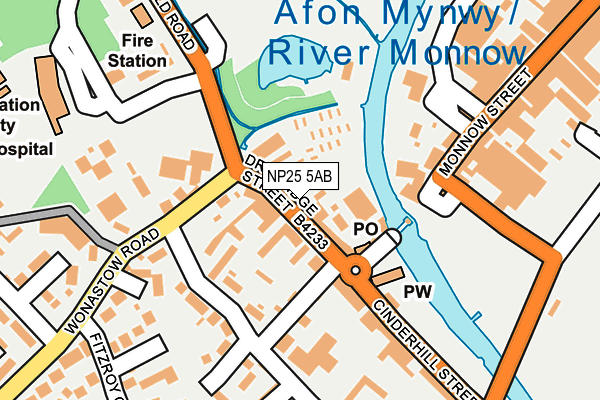 NP25 5AB map - OS OpenMap – Local (Ordnance Survey) NP25 5AB map - OS OpenMap – Local (Ordnance Survey)