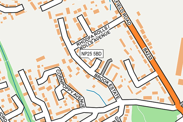 NP25 5BD map - OS OpenMap – Local (Ordnance Survey) NP25 5BD map - OS OpenMap – Local (Ordnance Survey)