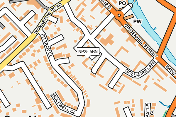 NP25 5BN map - OS OpenMap – Local (Ordnance Survey) NP25 5BN map - OS OpenMap – Local (Ordnance Survey)