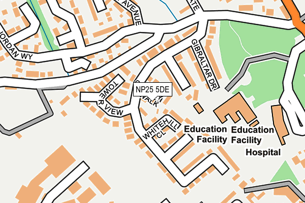 NP25 5DE map - OS OpenMap – Local (Ordnance Survey) NP25 5DE map - OS OpenMap – Local (Ordnance Survey)
