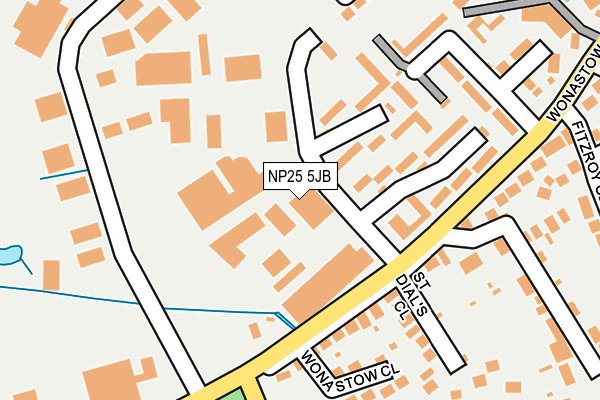 NP25 5JB map - OS OpenMap – Local (Ordnance Survey) NP25 5JB map - OS OpenMap – Local (Ordnance Survey)