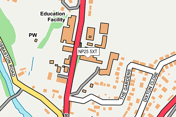 NP25 5XT map - OS OpenMap – Local (Ordnance Survey) NP25 5XT map - OS OpenMap – Local (Ordnance Survey)
