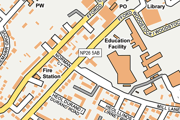 NP26 5AB map - OS OpenMap – Local (Ordnance Survey) NP26 5AB map - OS OpenMap – Local (Ordnance Survey)