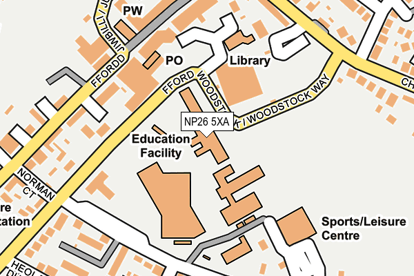 NP26 5XA map - OS OpenMap – Local (Ordnance Survey) NP26 5XA map - OS OpenMap – Local (Ordnance Survey)