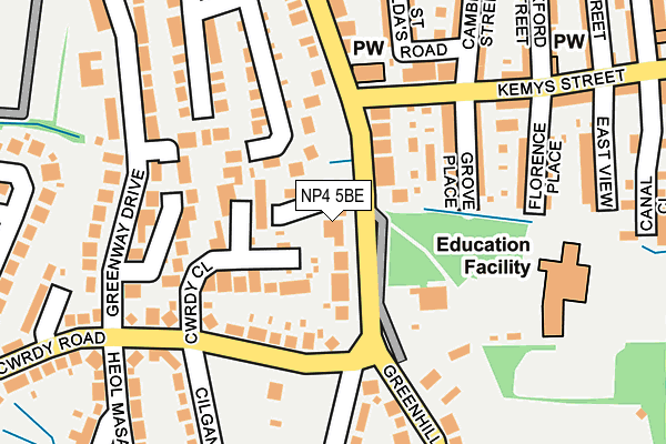 NP4 5BE map - OS OpenMap – Local (Ordnance Survey) NP4 5BE map - OS OpenMap – Local (Ordnance Survey)