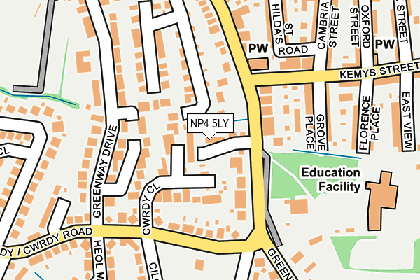 NP4 5LY map - OS OpenMap – Local (Ordnance Survey) NP4 5LY map - OS OpenMap – Local (Ordnance Survey)