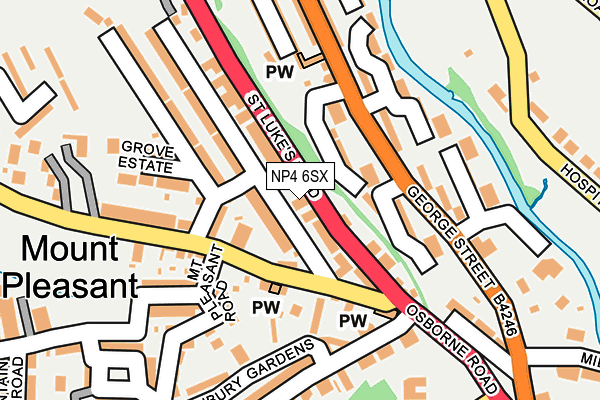 NP4 6SX map - OS OpenMap – Local (Ordnance Survey) NP4 6SX map - OS OpenMap – Local (Ordnance Survey)