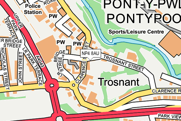 NP4 8AU map - OS OpenMap – Local (Ordnance Survey) NP4 8AU map - OS OpenMap – Local (Ordnance Survey)
