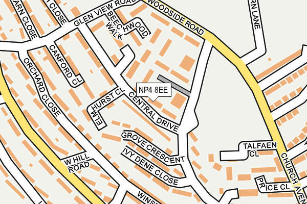 NP4 8EE map - OS OpenMap – Local (Ordnance Survey) NP4 8EE map - OS OpenMap – Local (Ordnance Survey)