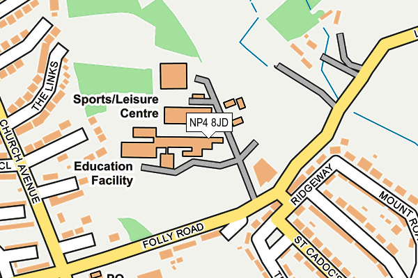 NP4 8JD map - OS OpenMap – Local (Ordnance Survey)