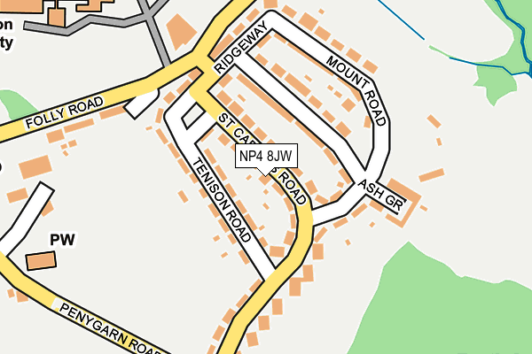 NP4 8JW map - OS OpenMap – Local (Ordnance Survey) NP4 8JW map - OS OpenMap – Local (Ordnance Survey)