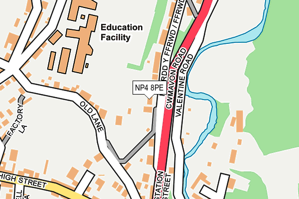 NP4 8PE map - OS OpenMap – Local (Ordnance Survey) NP4 8PE map - OS OpenMap – Local (Ordnance Survey)