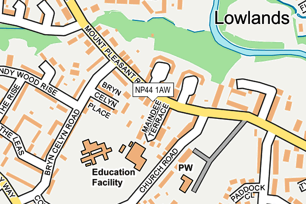 NP44 1AW map - OS OpenMap – Local (Ordnance Survey) NP44 1AW map - OS OpenMap – Local (Ordnance Survey)