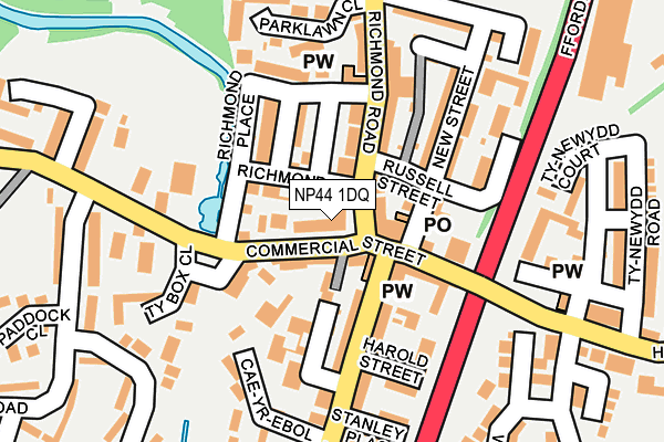 NP44 1DQ map - OS OpenMap – Local (Ordnance Survey) NP44 1DQ map - OS OpenMap – Local (Ordnance Survey)