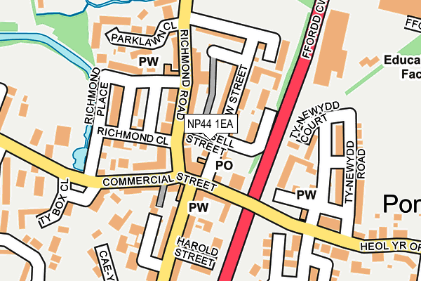 NP44 1EA map - OS OpenMap – Local (Ordnance Survey) NP44 1EA map - OS OpenMap – Local (Ordnance Survey)