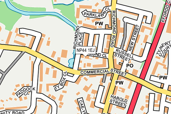 NP44 1EJ map - OS OpenMap – Local (Ordnance Survey) NP44 1EJ map - OS OpenMap – Local (Ordnance Survey)