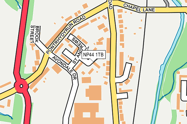 NP44 1TB map - OS OpenMap – Local (Ordnance Survey) NP44 1TB map - OS OpenMap – Local (Ordnance Survey)