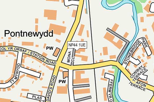 NP44 1UE map - OS OpenMap – Local (Ordnance Survey) NP44 1UE map - OS OpenMap – Local (Ordnance Survey)
