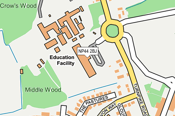 NP44 2BJ map - OS OpenMap – Local (Ordnance Survey) NP44 2BJ map - OS OpenMap – Local (Ordnance Survey)