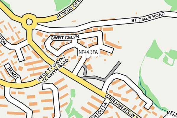 NP44 3FA map - OS OpenMap – Local (Ordnance Survey) NP44 3FA map - OS OpenMap – Local (Ordnance Survey)
