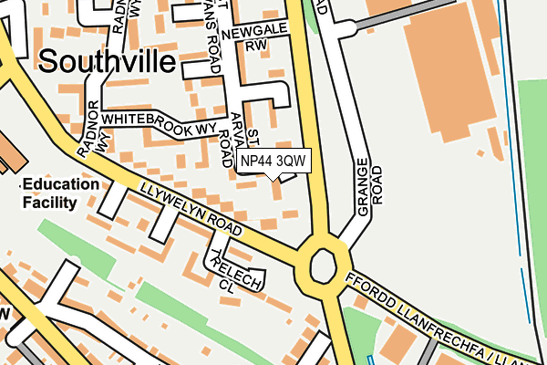 NP44 3QW map - OS OpenMap – Local (Ordnance Survey) NP44 3QW map - OS OpenMap – Local (Ordnance Survey)