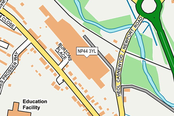 NP44 3YL map - OS OpenMap – Local (Ordnance Survey) NP44 3YL map - OS OpenMap – Local (Ordnance Survey)