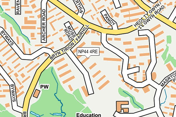 NP44 4RE map - OS OpenMap – Local (Ordnance Survey) NP44 4RE map - OS OpenMap – Local (Ordnance Survey)