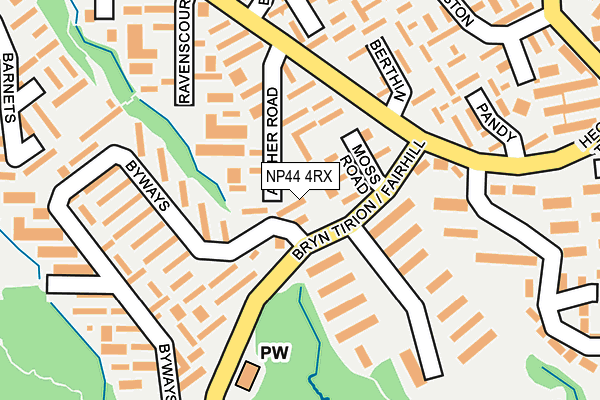 NP44 4RX map - OS OpenMap – Local (Ordnance Survey) NP44 4RX map - OS OpenMap – Local (Ordnance Survey)