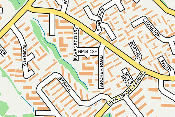 NP44 4SF map - OS OpenMap – Local (Ordnance Survey) NP44 4SF map - OS OpenMap – Local (Ordnance Survey)